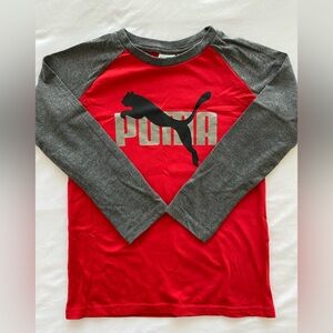 (KIDS) NWOT- Puma kids long sleeve. Charcoal grey/Red/Black. Size 5